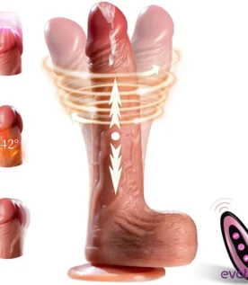 قضيب اصطناعي دوار برأس ساخن من كريزي جو بطول 22 سم