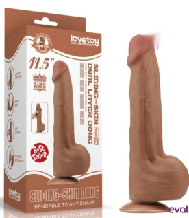 لعبة جنسية هجينة مزدوجة الطبقات قابلة للانزلاق بطول 29 سم