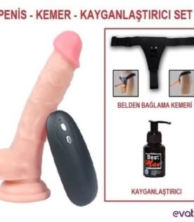 مجموعة قضيب اصطناعي واقعي هزاز من إيفاتوي بطول 17 سم يُثبت على الخصر